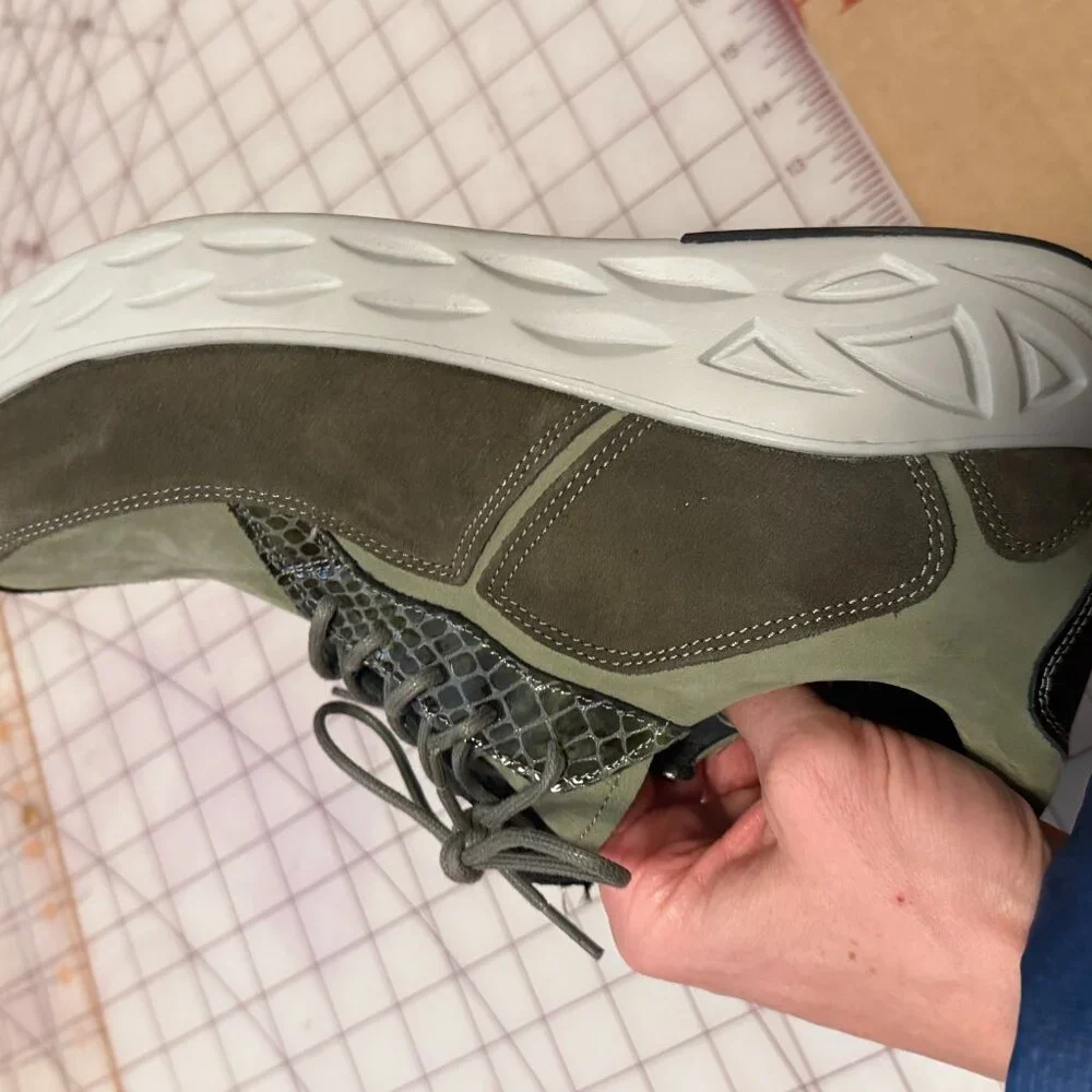 WOLKY Bounce Castor Grey + Green Leather WaLKiNg shoes EU 40 - NEW W/O TAGS - Picture 11 of 12